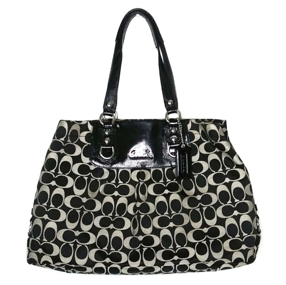 Coach Handbags - Coach Ashley Signature Sateen Carryall Purse
